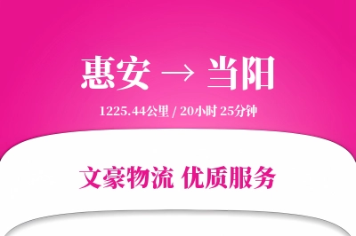 惠安到当阳物流公司-包车货运专线「合同物流」