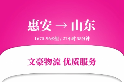惠安到山东物流公司-特种物流专线「夜间配送」