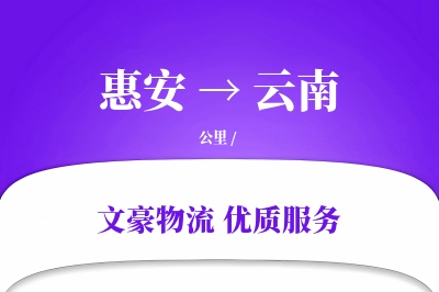 惠安到云南物流公司-包装货运专线「灵活调度」