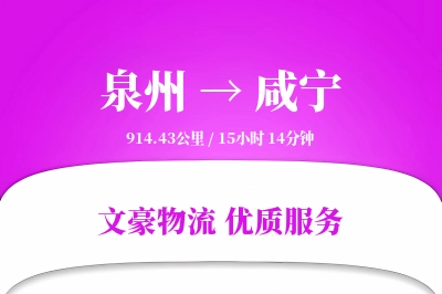 咸宁到泉州物流公司-包装运输专线「项目物流」