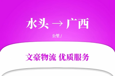 水头到广西物流公司-重货物流专线「全程高速」