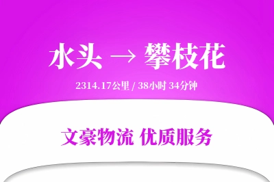 水头到攀枝花物流公司-同城货运专线「智能物流」