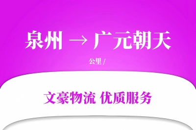 泉州到广元朝天物流公司-仓储物流专线「智能追踪」