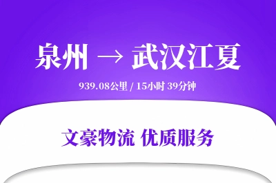 泉州到武汉江夏物流公司-电商货运专线「夜间配送」